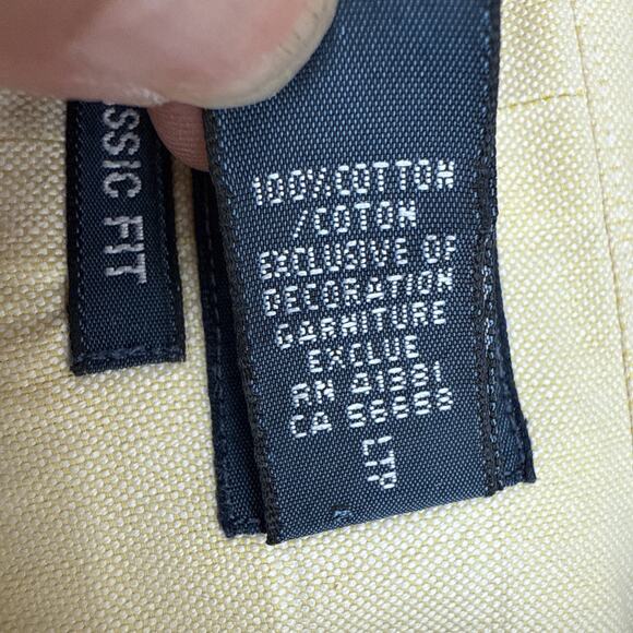 Polo Ralph Lauren Blake Cotton Button Up Shirt Mens Size XXL Yellow Short Sleeve - Picture 9 of 12